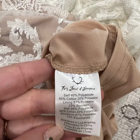 For Love and Lemons Women- Sheer Laced Floral Dress Lined- Small - Picture 6 of 7